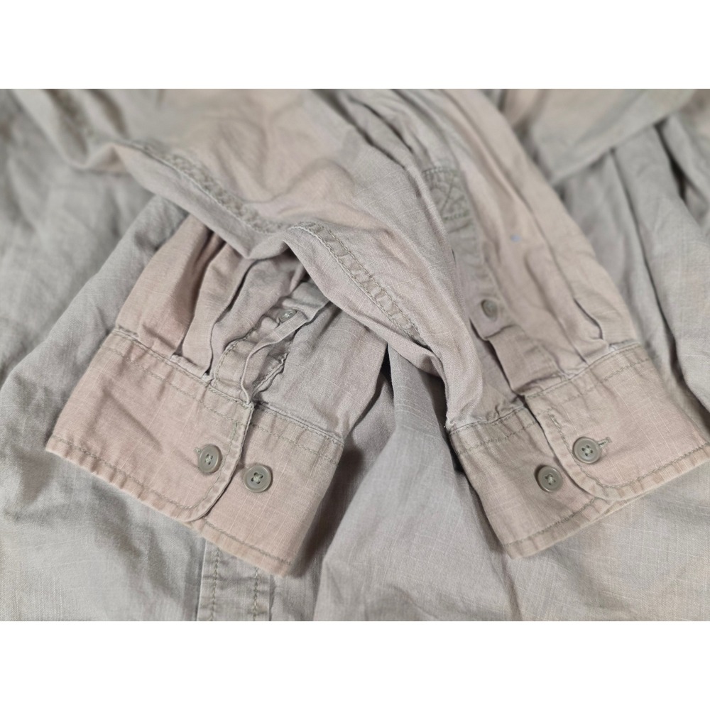 Northwest Territory Mens XXXXL 4XL Tan Long Sleeve Button Down Utility Shirt